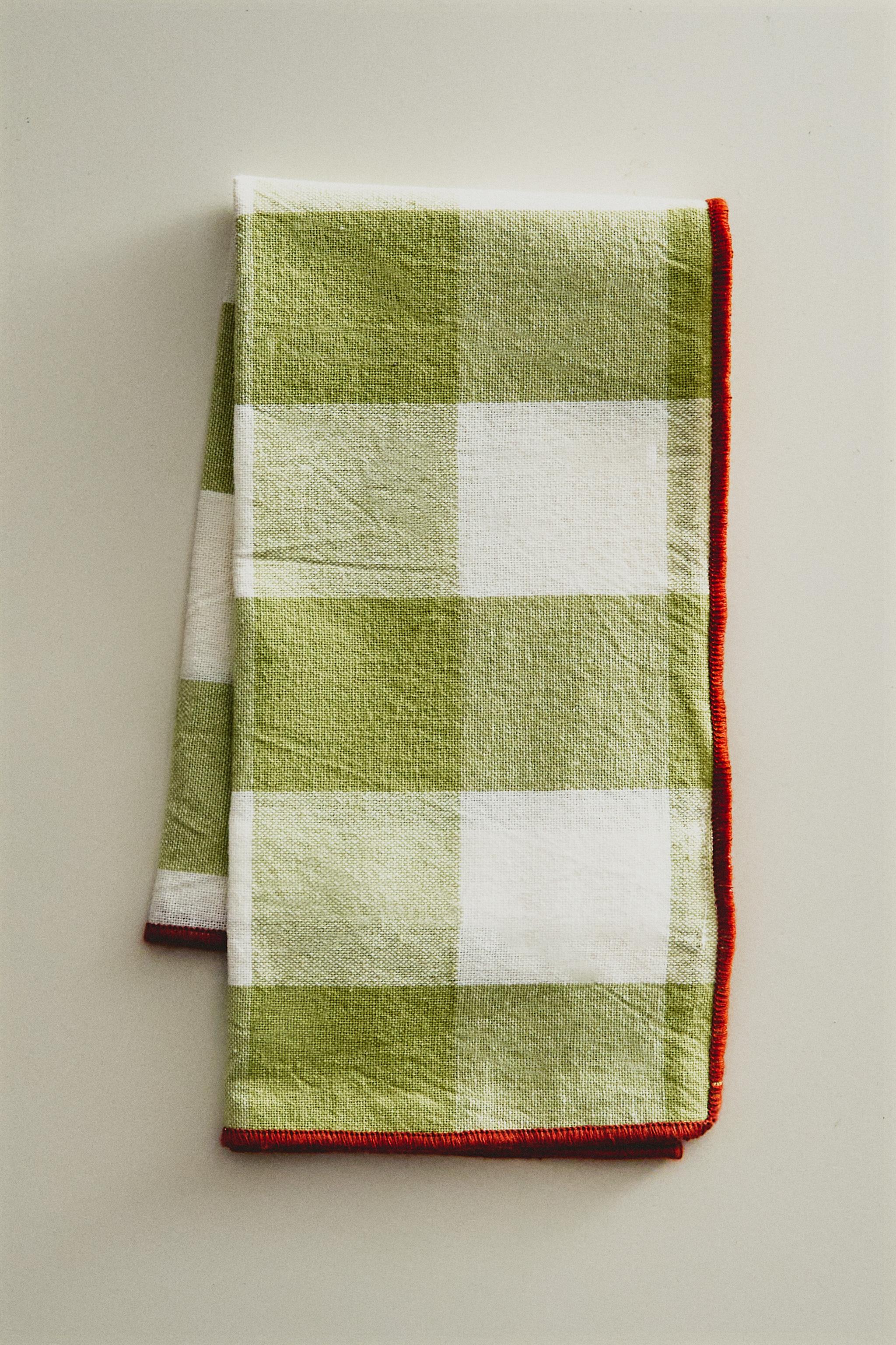 PACK OF CHECK TOPSTITCHED NAPKINS (PACK OF 2)